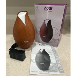 NOW Solutions Ultrasonic Faux Wood Grain Essential Oil Diffuser BPA Free TESTED
